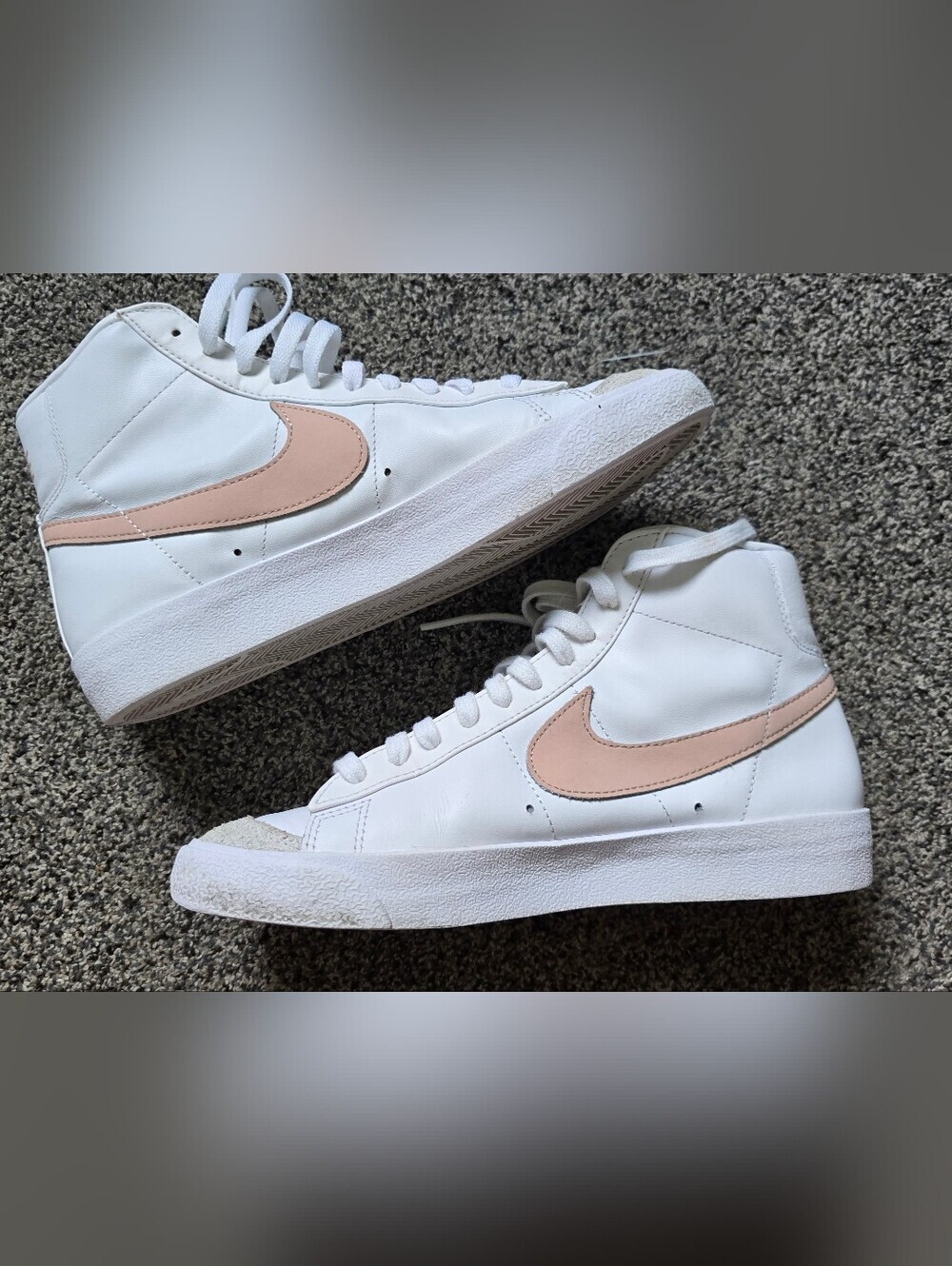 Nike Blazer Mid '77 Vintage White Pink Oxford Sneakers Size 9.5 - Picture 12 of 12